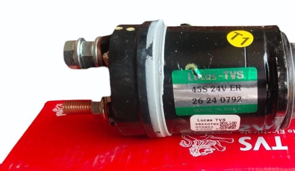 Lucas TVS 45S 24V solenoid switch assembly, part no. 26240792, on a Genuine Service Part box